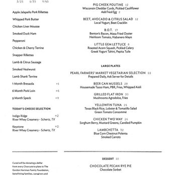Cured - Charcuterie & small plates menu, December 2019 - Cocktail Bars Near Me - San Antonio, Texas