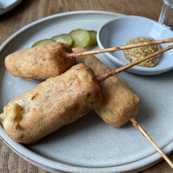 The Monroe - Pastrami Corn Dogs - New American Near Me - Orlando, Florida The Monroe - Pastrami Corn Dogs - New American Near Me - Orlando, Florida