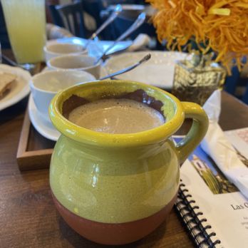 Los Chilaquiles - Cafe de Olla (very tasty, cinnamon-y) - Mexican Near Me - Houston, Texas