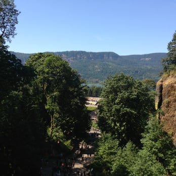 Multnomah Falls - The view from the bridge with your back to the falls. - Hiking Near Me - Bridal Veil, Oregon
