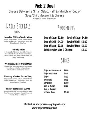 Menu photo 1 Express Cafe Grand Rapids, MI Menu photo 1 Express Cafe Grand Rapids, MI