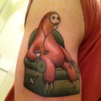 Fat Ram's Pumpkin Tattoo - Closest to a pet sloth I'll likely ever have. Done by Melissa. - Tattoo Near Me - Jamaica Plain, Massachusetts