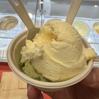 Milk & Froth - Honeycomb and pistachio/matcha - Ice Cream & Frozen Yogurt Near Me - Ann Arbor, Michigan