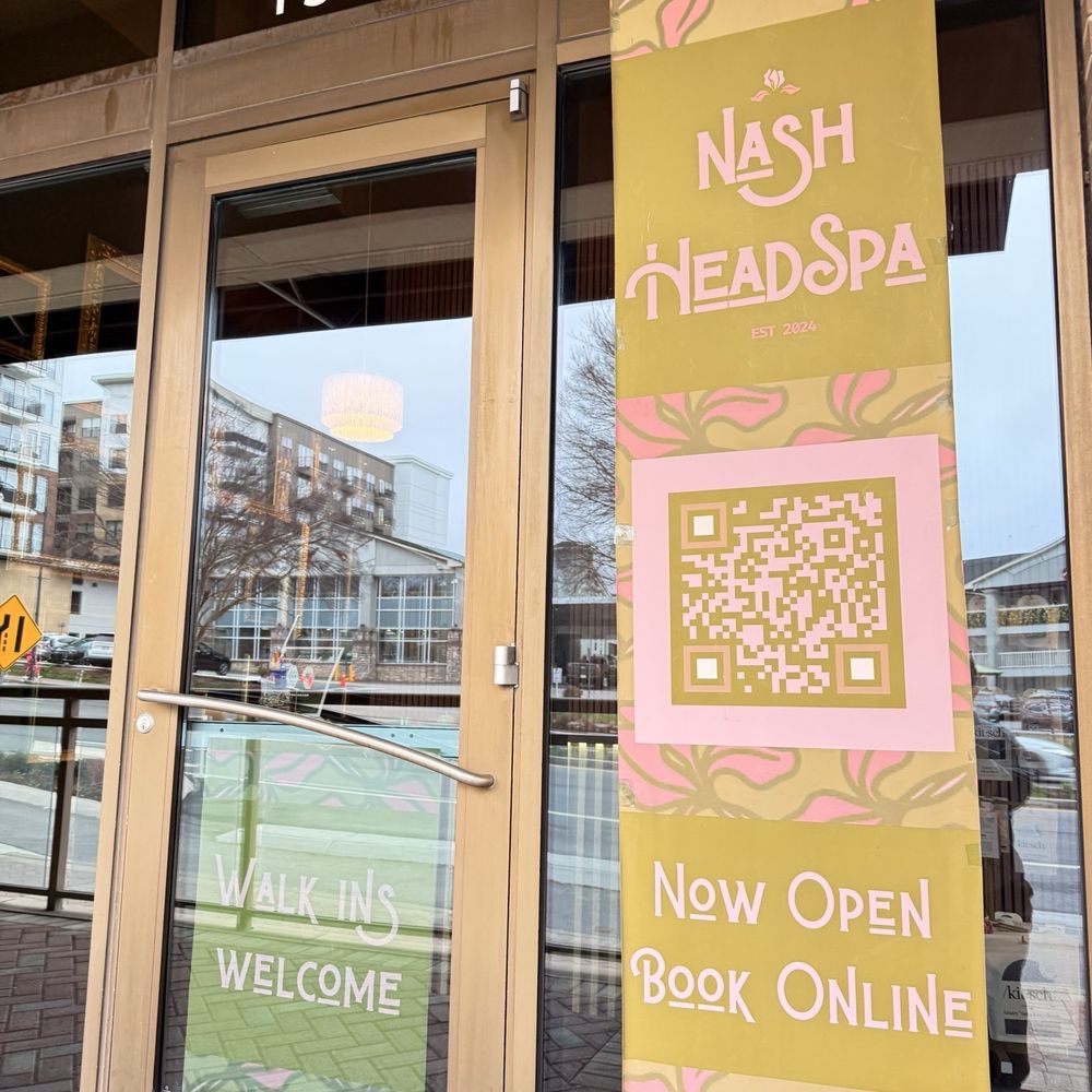 Nash Head Spa - front door - can't really see what it is from the street given the dark branding and windows - Hair Stylists Near Me - Nashville, Tennessee Nash Head Spa - front door - can't really see what it is from the street given the dark branding and windows - Hair Stylists Near Me - Nashville, Tennessee