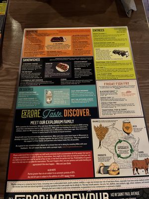 Menu photo 5 The Explorium Brewpub Third Ward Milwaukee, WI