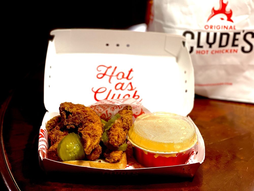 Food from Clyde's Hot Chicken