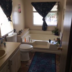 Before photo of bathroom at house flip.