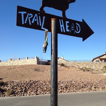 Lost Dog Trailhead - Trail Head sign with a dog collar attached. Love it. - Hiking Near Me - El Paso, Texas Lost Dog Trailhead - Trail Head sign with a dog collar attached. Love it. - Hiking Near Me - El Paso, Texas