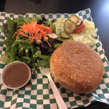 V Cafe - Veggie burger and side salad - Cheesesteaks Near Me - San Francisco, California V Cafe - Veggie burger and side salad - Cheesesteaks Near Me - San Francisco, California