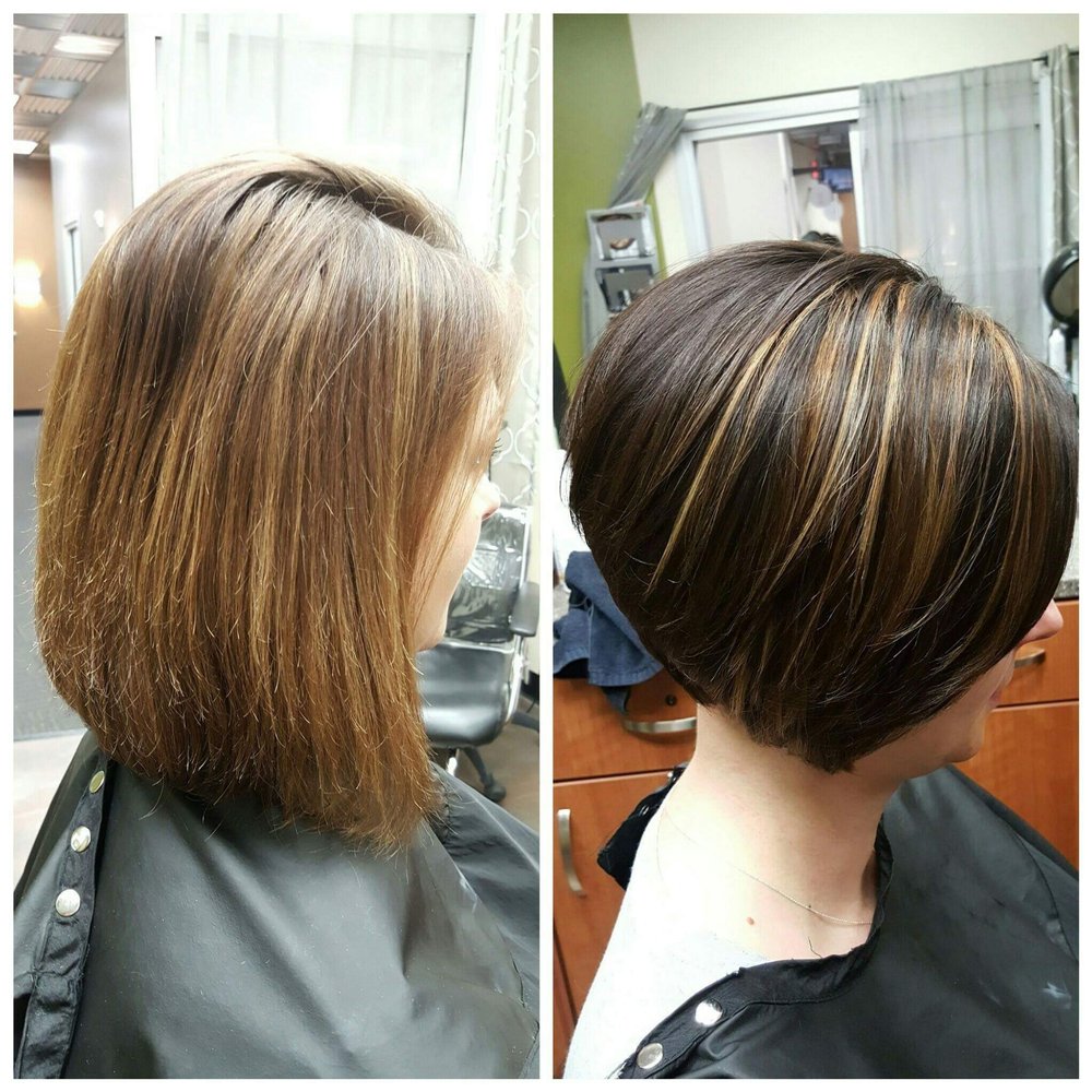 V Studio - Before on the left. Beautiful new after on the right - Hair Salons Near Me - Alexandria, Virginia