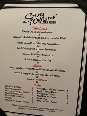 Menu photo 3 Sonny Williams' Steak Room Little Rock, AR Menu photo 3 Sonny Williams' Steak Room Little Rock, AR