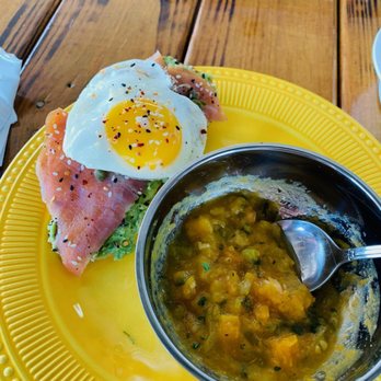 Jpresso - Salmon Avocado toast + Squash Soup, so yummy - Coffee & Tea Near Me - Atlanta, Georgia