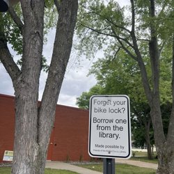 Anoka County Library - Crooked Lake Branch - Welcome bikers!  Thank you Librarians!