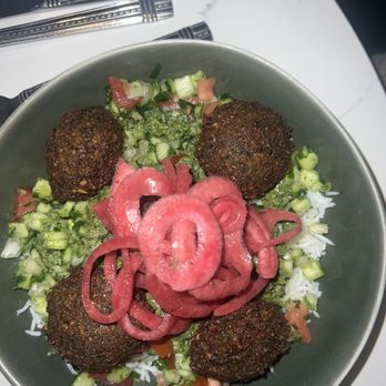 Maydoon - Maydoon Bowl with Falafel Vegan without signature sauce - Persian/Iranian Near Me - Sacramento, California