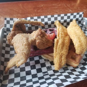 The Rolling Rooster - Fish & chicken and waffles. Very good - Chicken Wings Near Me - Austin, Texas The Rolling Rooster - Fish & chicken and waffles. Very good - Chicken Wings Near Me - Austin, Texas