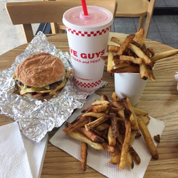 Five Guys - This is a small fry. It's enough to fill two of the white containers. You may want to share this item. - Burgers Near Me - Indianapolis, Indiana Five Guys - This is a small fry. It's enough to fill two of the white containers. You may want to share this item. - Burgers Near Me - Indianapolis, Indiana