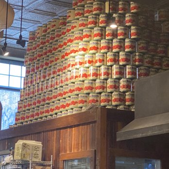 Flatbread Company - ALLLLL the sauce! San Benito organic tomato sauce, I believe. - Pizza Near Me - Portland, Maine