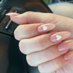 Acrylics with gel and heart design! Acrylics with gel and heart design!