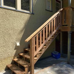 Higher Ground Gardens - Custom staircase built to last with pressure treated lumber