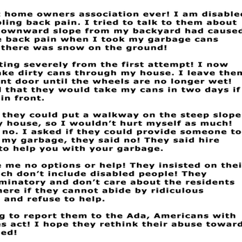 Sheffield Towne Association - Homeowners' with Disabilities are ignored by the property manager, Why? - Homeowner Association Near Me - Schaumburg, Illinois