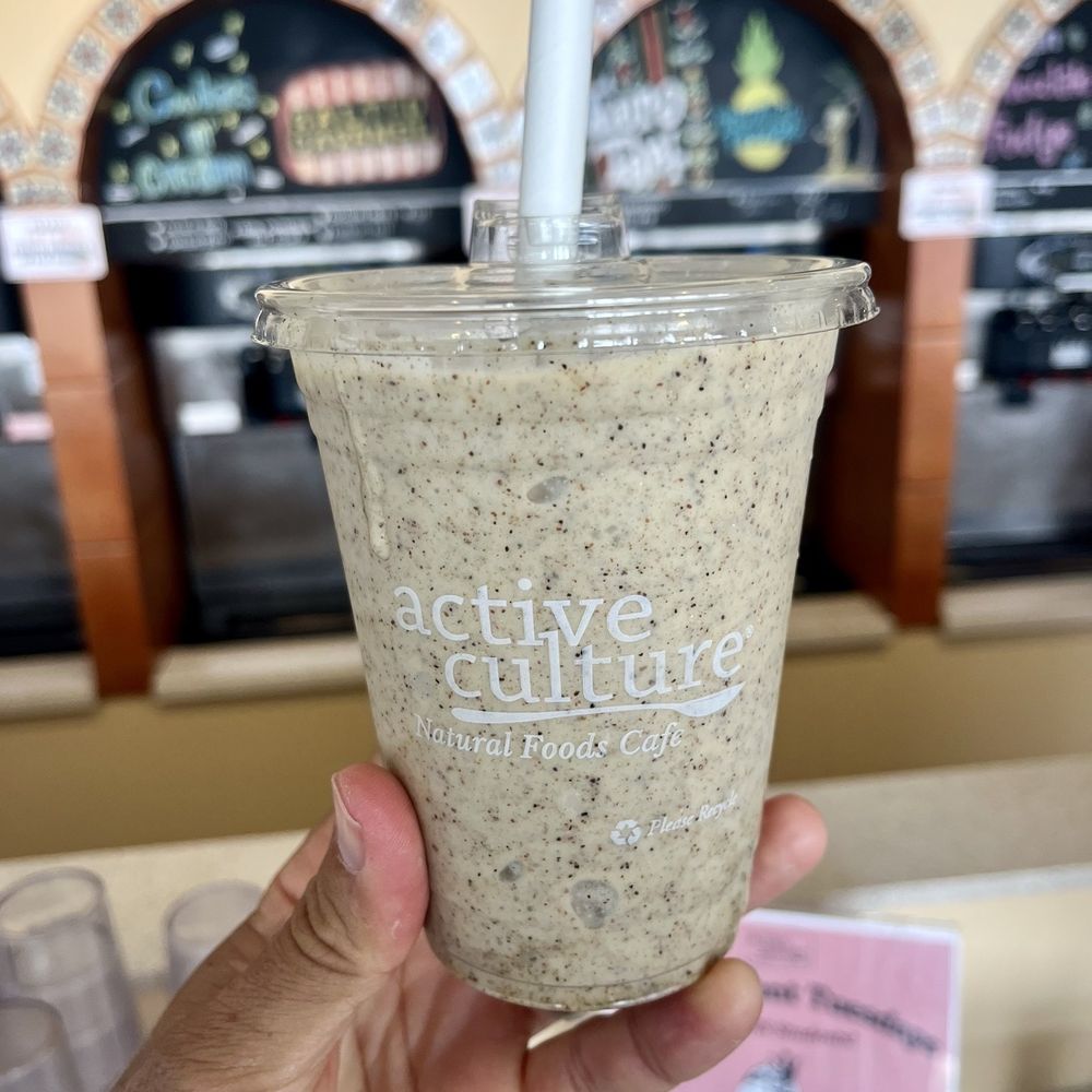 Active Culture - Protein shake - house made almond milk, almond butter, banana, hemp protein. - Vegetarian Near Me - San Clemente, California Active Culture - Protein shake - house made almond milk, almond butter, banana, hemp protein. - Vegetarian Near Me - San Clemente, California