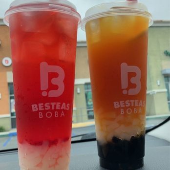 BesTeas Boba - Morning Sunshine (Large) Rose Paradise (Large) - Bubble Tea Near Me - Norwalk, California
