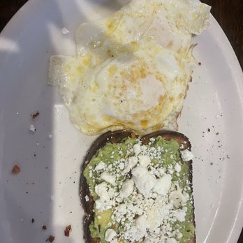 Waterloo Ice House Burnet Road - Half order avocado toast and 2 eggs over medium. - American Near Me - Austin, Texas Waterloo Ice House Burnet Road - Half order avocado toast and 2 eggs over medium. - American Near Me - Austin, Texas