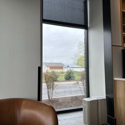 Starbucks - Nice floor to ceiling , but unfortunately the view is obscured by a couple of towers of drink trays. :/