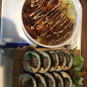 Cafe Orange - Spicy pork cupbob and bulgogi kimbob - Desserts Near Me - Garden Grove, California