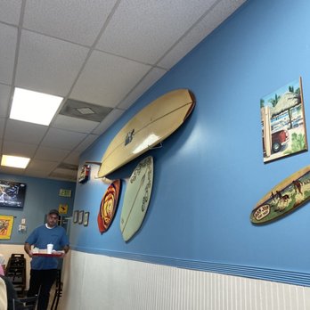 Surfer's Cafe - surfboards on the wall - Cafes Near Me - Supply, North Carolina Surfer's Cafe - surfboards on the wall - Cafes Near Me - Supply, North Carolina