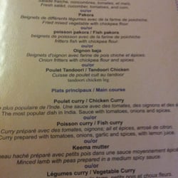 Taj Mahal - Le menu a 10€, en dessert il y'a de souvenirs une salade de fruits et une coupe de glace