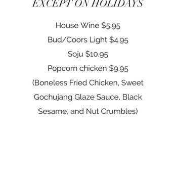 Anytime Kitchen  - Happy hour menu - Korean Near Me - New York, New York