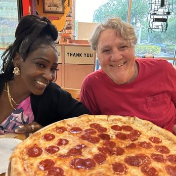 Palace Southside - X-large pepperoni pizza with my friend Bridgette & brother Bill - Pizza Near Me - Lakeland, Florida Palace Southside - X-large pepperoni pizza with my friend Bridgette & brother Bill - Pizza Near Me - Lakeland, Florida