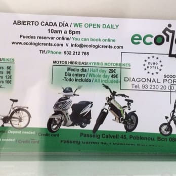 Ecologic Rent - All these bikes, scooters, & helmets were new. Across beach between Diagonal Mall & Glories Mall. - Bike Rentals Near Me - Barcelona, B