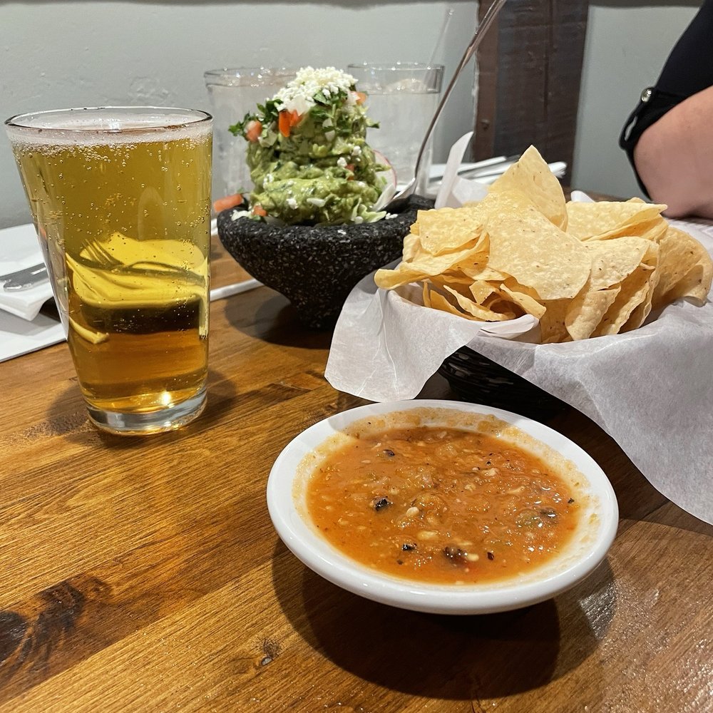 Enjoy a beer and some guacamole with my wife Enjoy a beer and some guacamole with my wife
