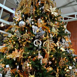 Gold and silver christmas tree