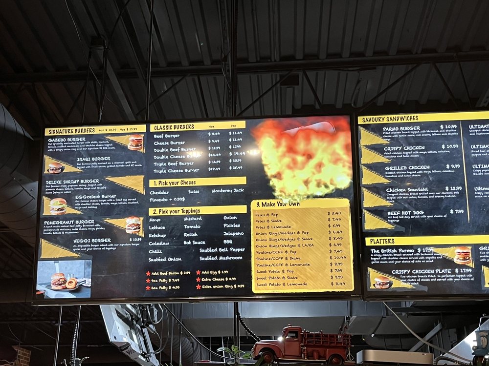 GAZEBO BURGER & GRILL 980 Burnhamthorpe Road E, Mississauga, Ontario Burgers Restaurant