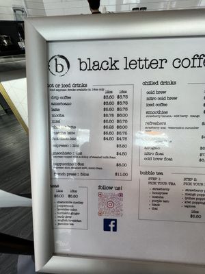 Menu photo 1 Black Letter Coffee Cafe Naples, FL