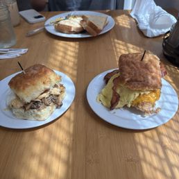 Smoke Shed Biscuit, The Farm Biscuit, Bacon Scrambler bowl Smoke Shed Biscuit, The Farm Biscuit, Bacon Scrambler bowl