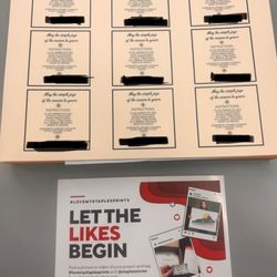 Staples - Adobe Express File of a sheet full of gift tags.  Private info blacked out for my privacy.