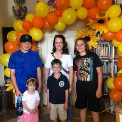Sunshine School in Oro Valley - Our family attending our youngest child's art show at Sunshine School. All 4 kids have attended!