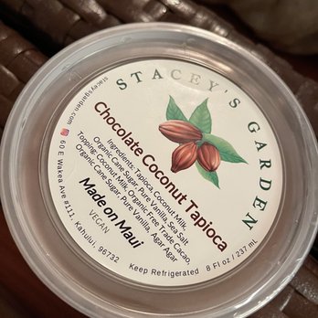 Stacey's Garden - a container of chocolate coconut taquetta - Specialty Food Near Me - Kahului, Hawaii