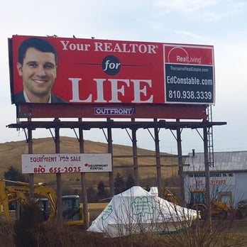 Ed Constable, Realtor - Billboard Photo on US 23 as you leave Fenton. Your Realtor for LIFE - Commercial Real Estate Near Me - Fenton, Michigan Ed Constable, Realtor - Billboard Photo on US 23 as you leave Fenton. Your Realtor for LIFE - Commercial Real Estate Near Me - Fenton, Michigan
