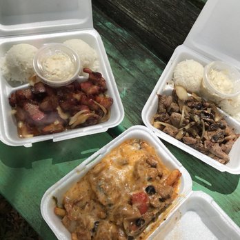 Fresh Catch - Smoke meat and steak mushroom and yes! Pastele fries once more lol. - Hawaiian Near Me - Kaneohe, Hawaii