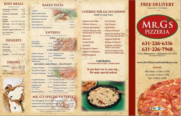 Menu photo 2 Mr G's Pizzeria Lindenhurst, NY