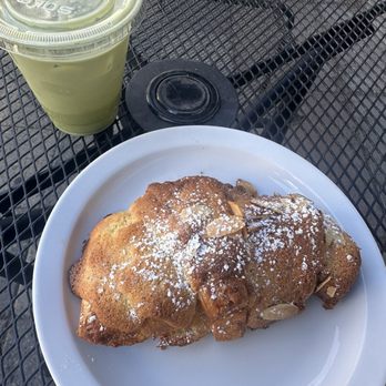 Trompeau Bakery - Iced Matcha Latte and Almond Croissant - Bakeries Near Me - Denver, Colorado Trompeau Bakery - Iced Matcha Latte and Almond Croissant - Bakeries Near Me - Denver, Colorado