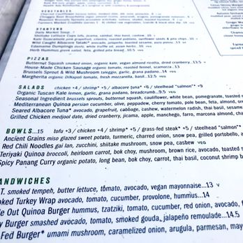 True Food Kitchen - Menu 11/2016 - Vegetarian Near Me - Pasadena, California True Food Kitchen - Menu 11/2016 - Vegetarian Near Me - Pasadena, California