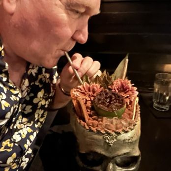 The Roosevelt Room - The Zomie served in a metal skull - Cocktail Bars Near Me - Austin, Texas The Roosevelt Room - The Zomie served in a metal skull - Cocktail Bars Near Me - Austin, Texas
