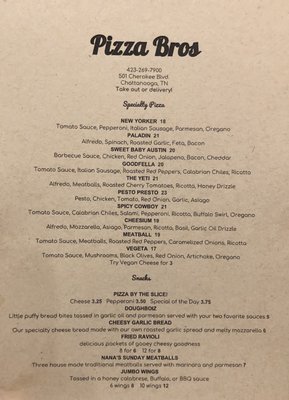 Menu photo 8 Pizza Bros Chattanooga, TN
