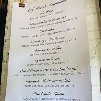 Caffe Paradiso - Menu - Coffee & Tea Near Me - New York, New York Caffe Paradiso - Menu - Coffee & Tea Near Me - New York, New York